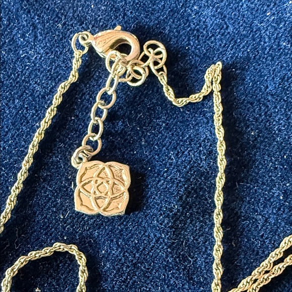 Kendra Scott Kiri Gold-Tone Necklace with Teardrop Turquoise Stone - Picture 3 of 5